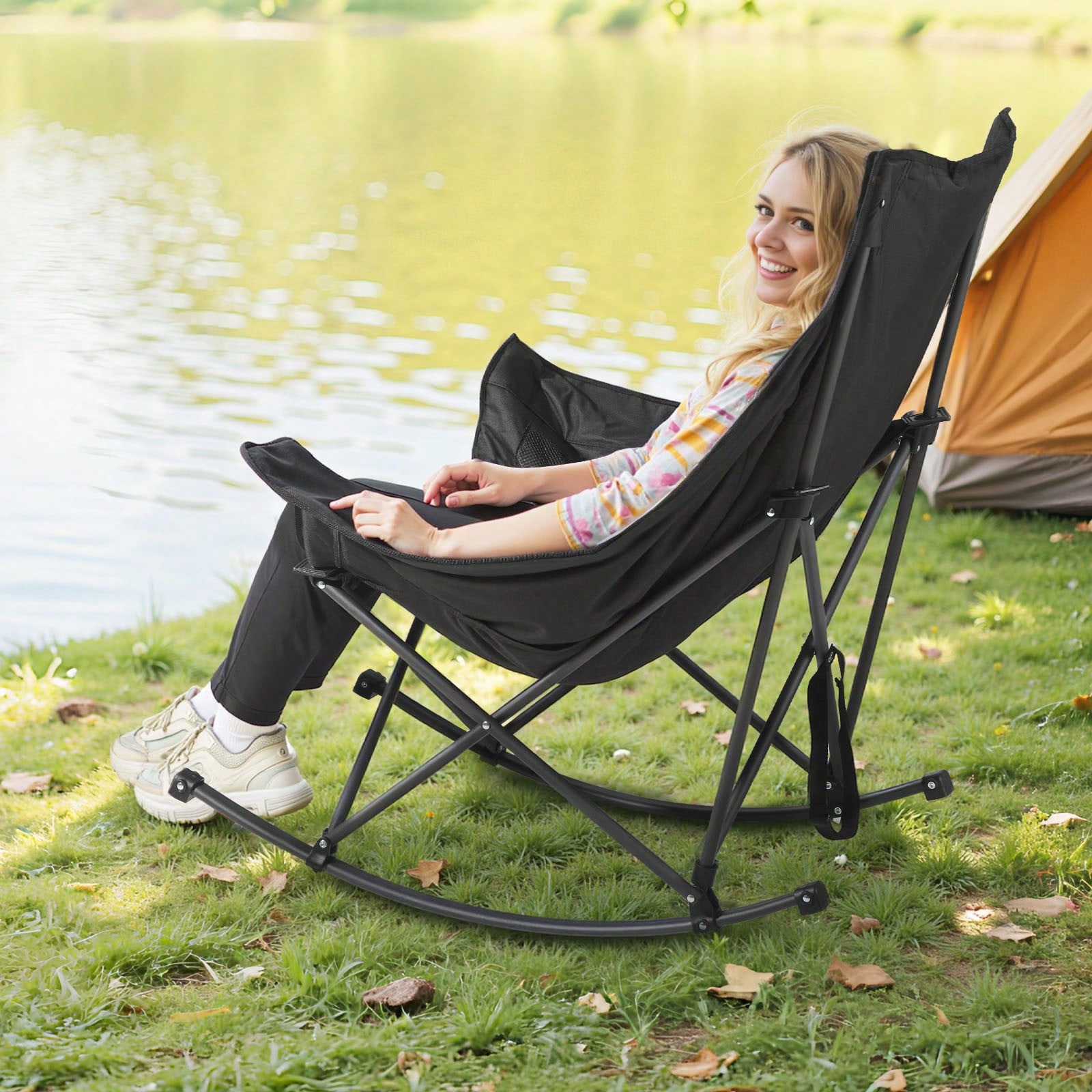 Outdoor Camping Rocking Chair - Cadeira de camping com balanço, cadeira