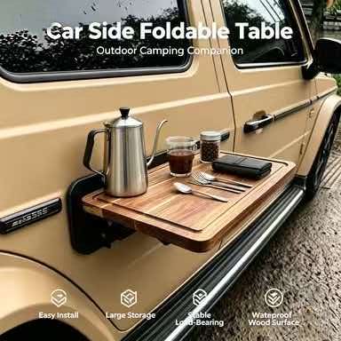 Outdoor Camping Folding Table - Mesa Dobrável de Madeira para Montagem