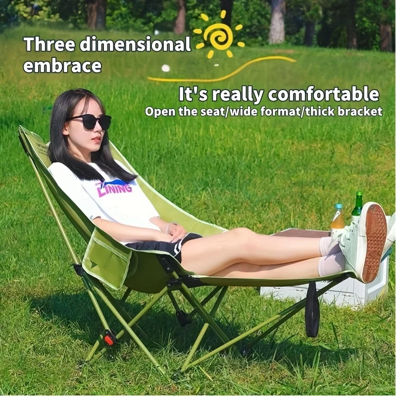 Outdoor Camping Table And Chairs - Cadeira dobrável portátil ajustável lua para
