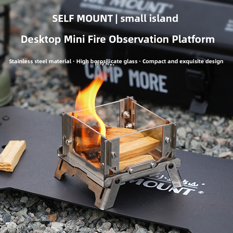 Outdoor Camping Stove Wood - Mini Grelhador de Mesa para Exterior,