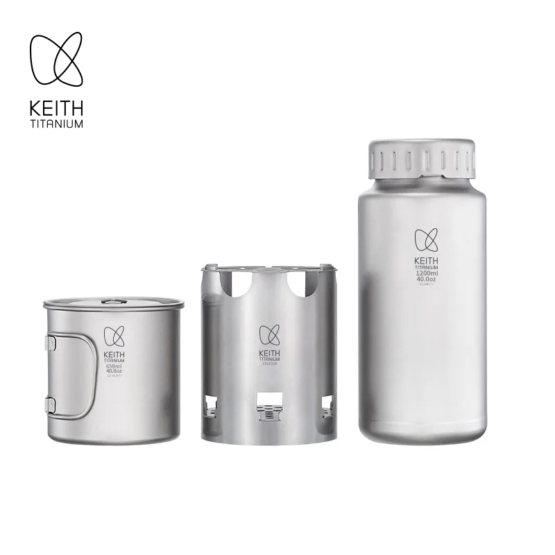 Outdoor Camping Wood Stove - Conjunto de Camping KEITH em Titânio