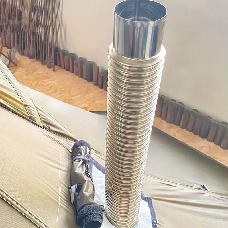 Outdoor Camping Stove Wood - Dutos de Ventilação Ajustáveis Resistentes a