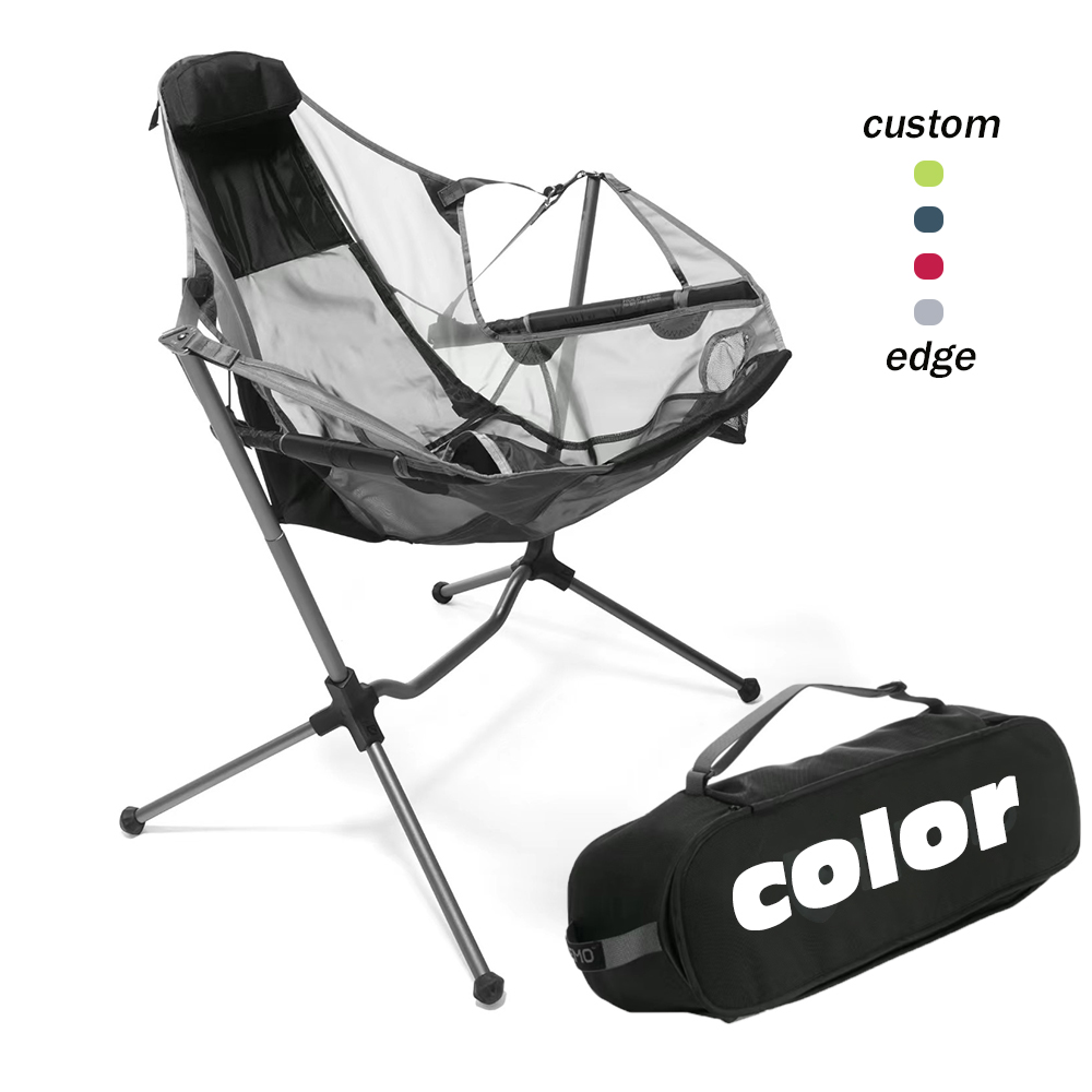 Outdoor Camping Rocking Chair - Cadeira de Praia Portátil de Alumínio