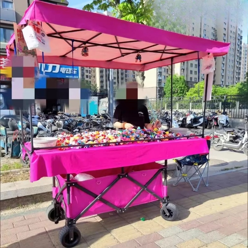 Outdoor Camping Folding Table - Carrinho de Feira com Mesa Grande,