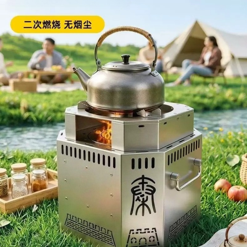 Fogão a lenha de aço inoxidáve - Outdoor Camping Wood Stove avaliação e preço