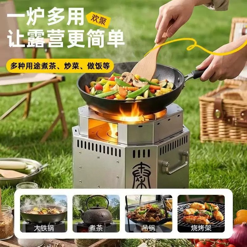Fogão a lenha de aço inoxidáve - Outdoor Camping Wood Stove avaliação e preço