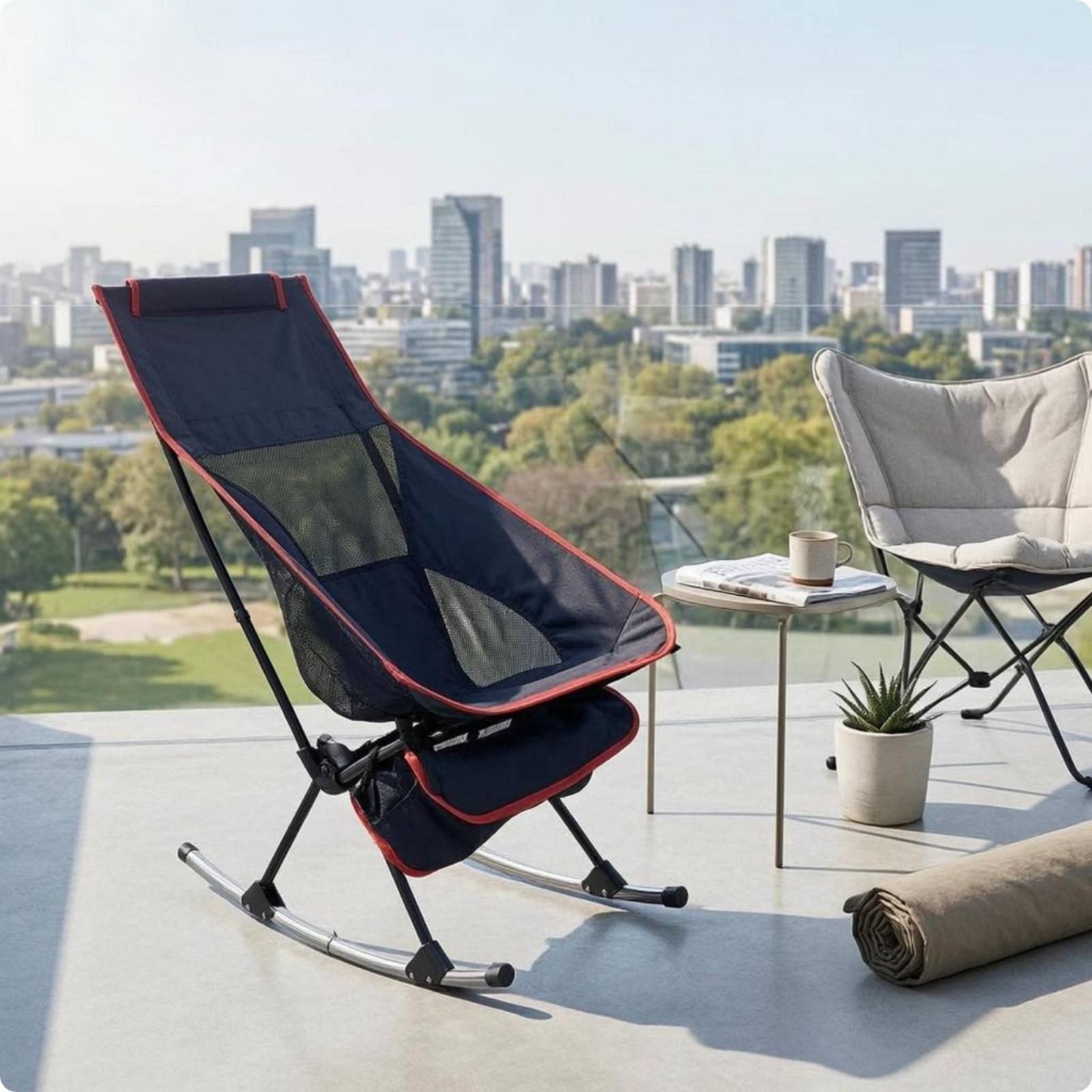 Cadeira de Balanço Dobrável pa - Outdoor Camping Rocking Chair avaliação e preço