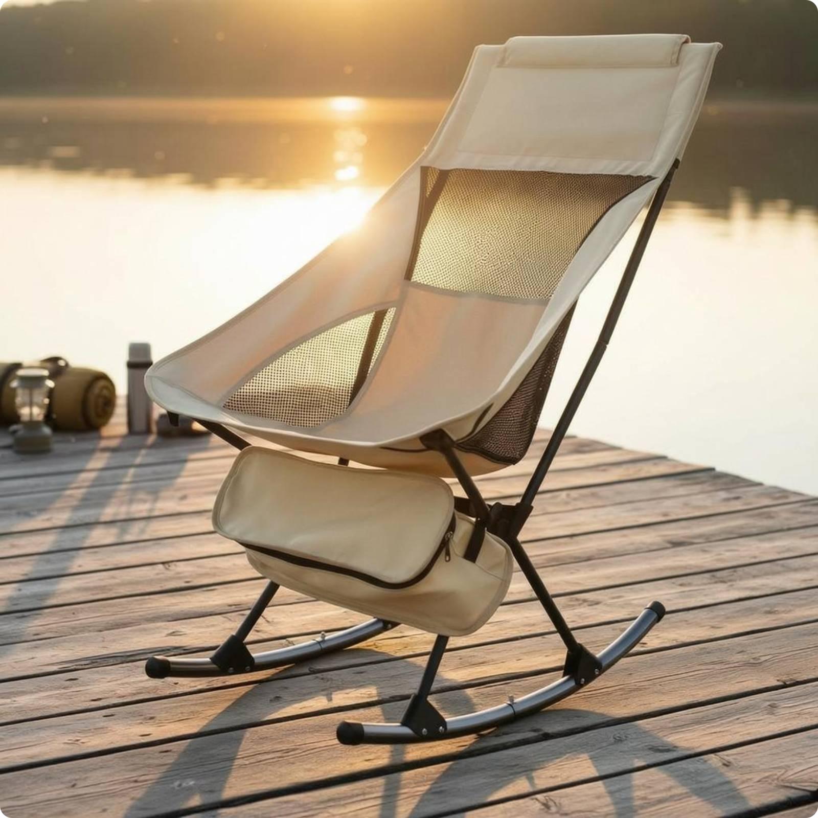 Cadeira de Balanço Dobrável pa - Outdoor Camping Rocking Chair avaliação e preço