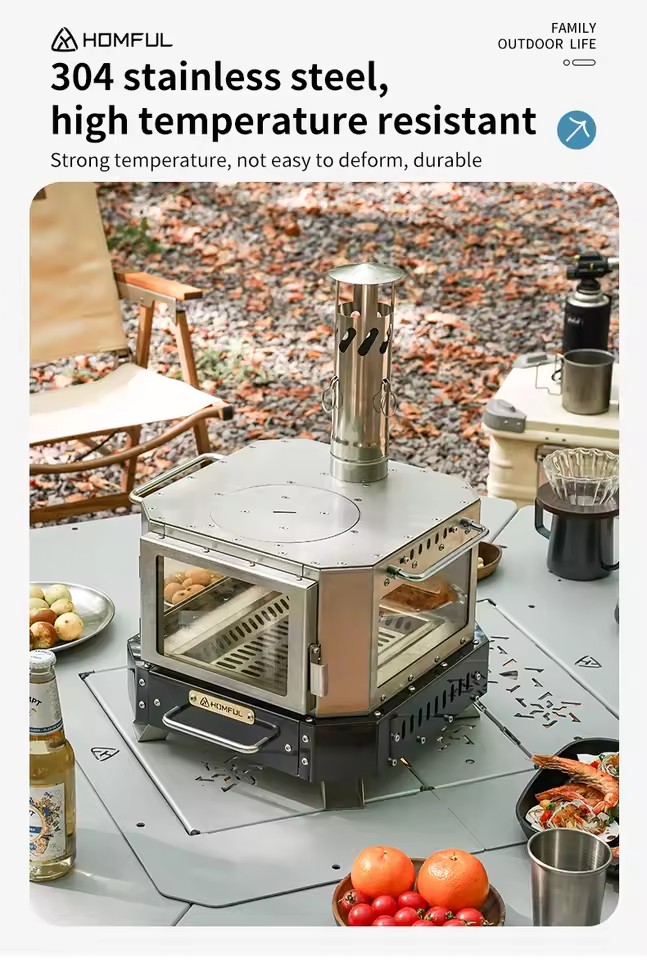 Fogão Portátil a Lenha HOMFUL  - Outdoor Camping Wood Stove avaliação e preço