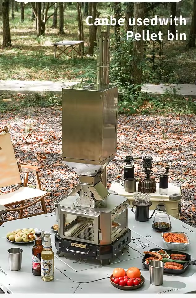 Fogão Portátil a Lenha HOMFUL  - Outdoor Camping Wood Stove avaliação e preço