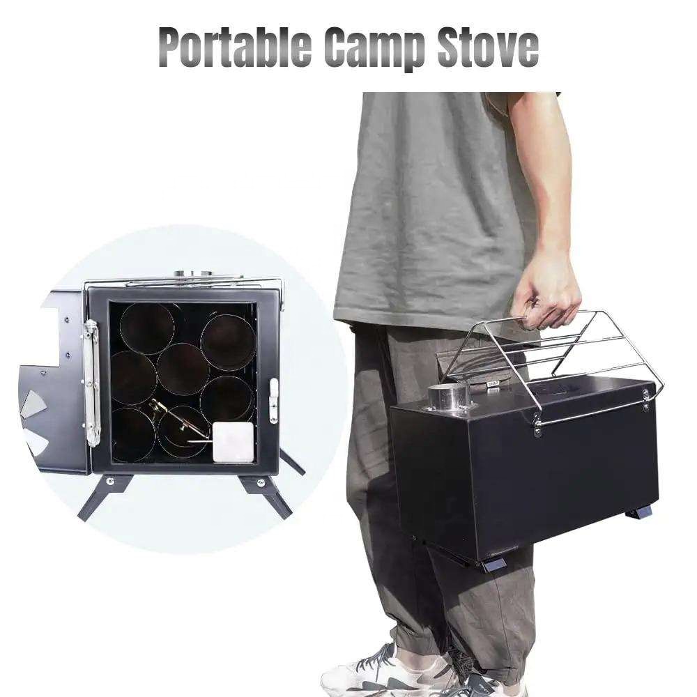Palitos de aço inoxidável ao a - Outdoor Camping Stove Wood avaliação e preço