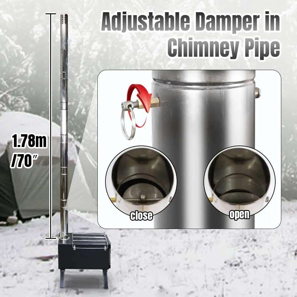 Palitos de aço inoxidável ao a - Outdoor Camping Stove Wood avaliação e preço