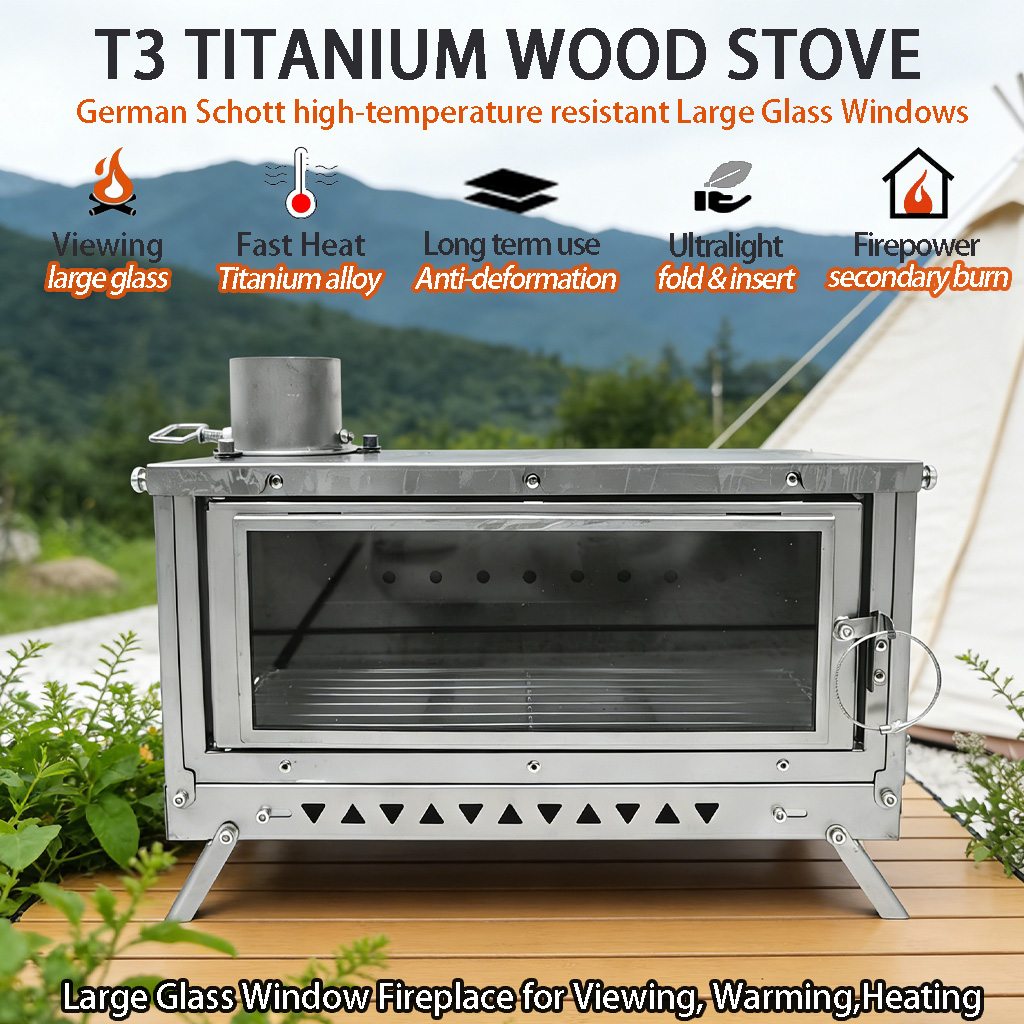 Fogão de Barraca de Titânio DA - Outdoor Camping Stove Wood avaliação e preço