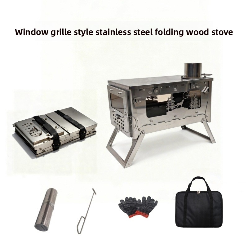 Fogão a Lenha Portátil Dobráve - Outdoor Camping Wood Stove avaliação e preço